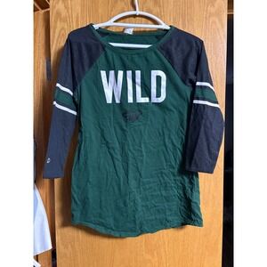 Minnesota Wild Holloway NHL T-Shirt Women's Medium Green 3/4 Sleeve